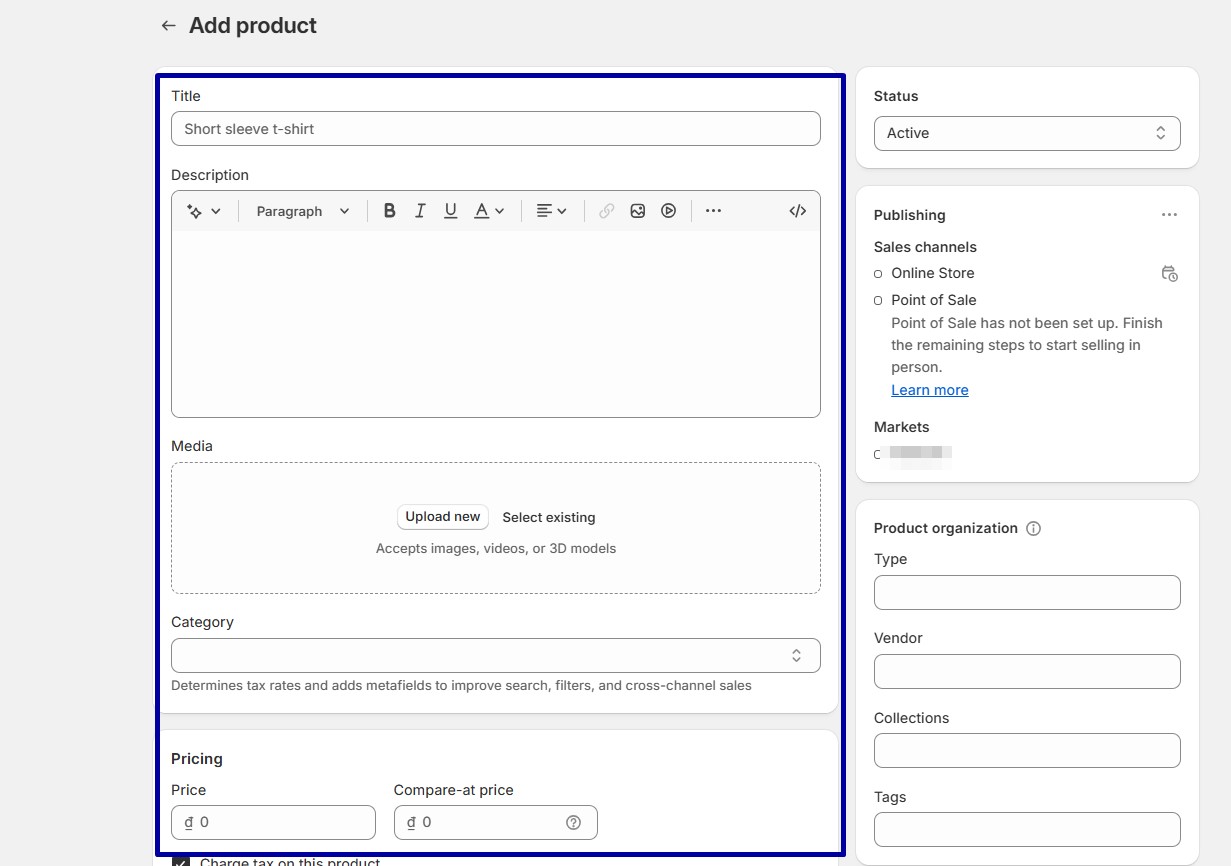 Upload product images, write compelling descriptions, set prices, and add variants (e.g., sizes or colors).